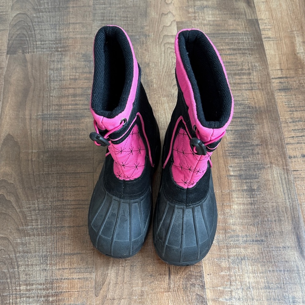 Kids Pink and Black Winter Boots